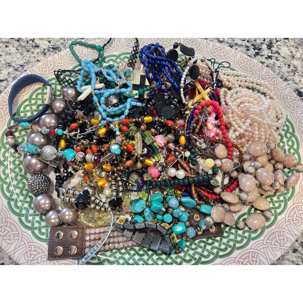 6lb Scrap Broken Jewelry Lot For Crafting Lot#3
